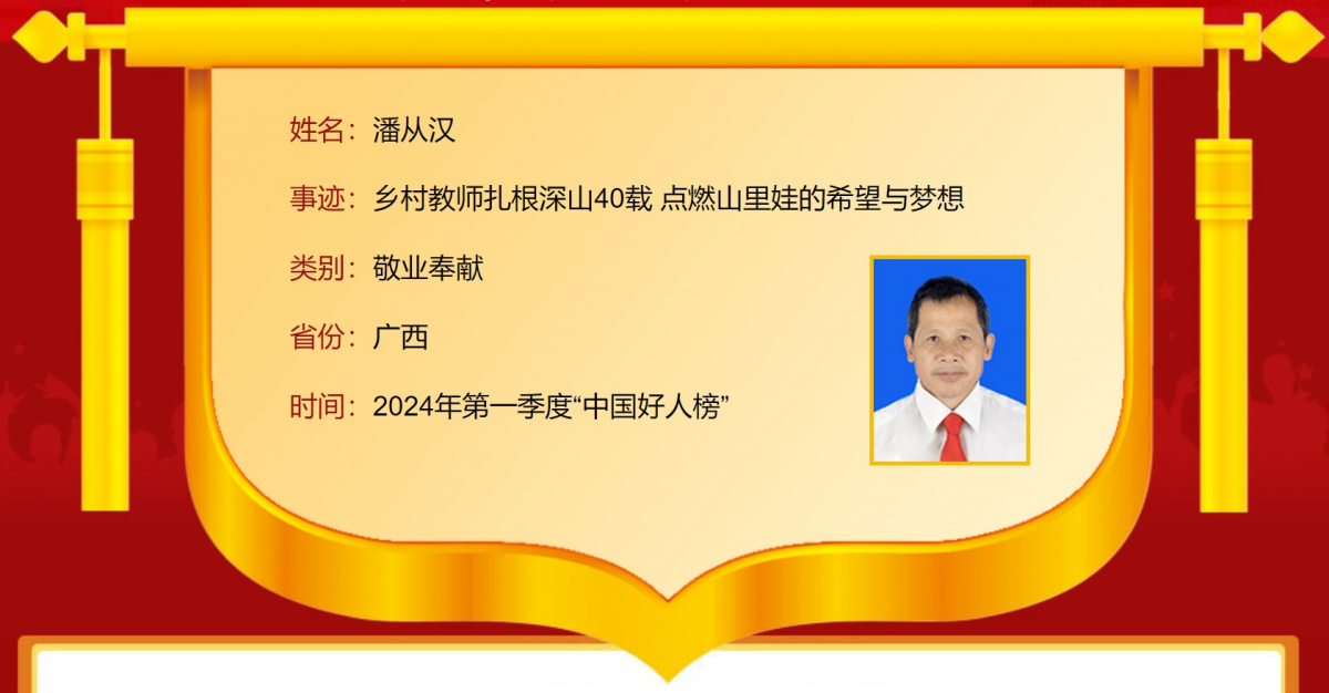 广西3人入选！2024年第一季度“中国好人榜”发布(图1)