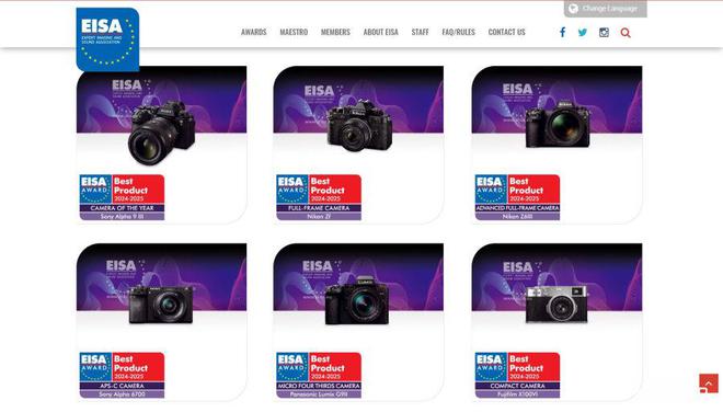 EISAAWARDS2023-2024最佳摄影器材得奖名单公布(图1)