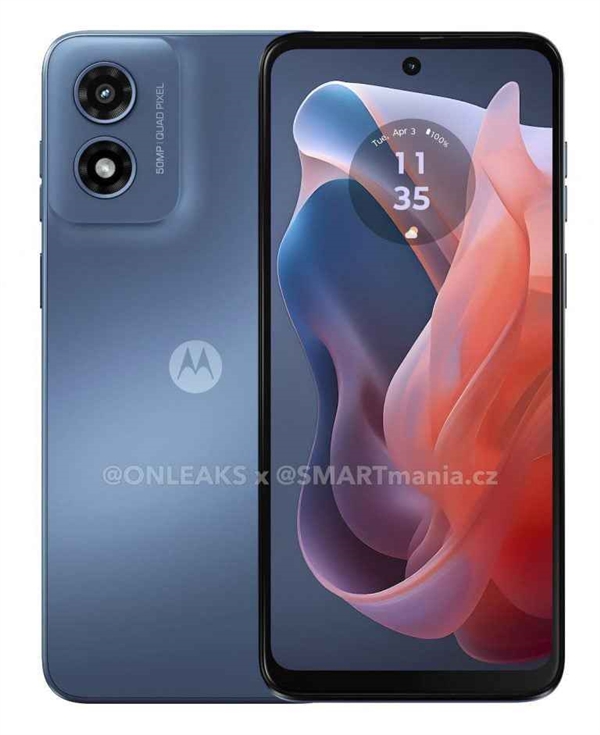 motoGPlay2024手机渲染图首曝：单摄+单闪配罕见35mm耳机口(图1)