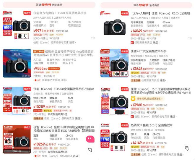近期热门型号降价合集！佳能R6II、R8跳水！(图2)