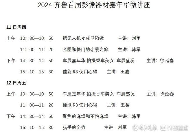 为摄友答疑解惑！2024齐鲁首届影像器材嘉年华微讲座即将举办(图6)