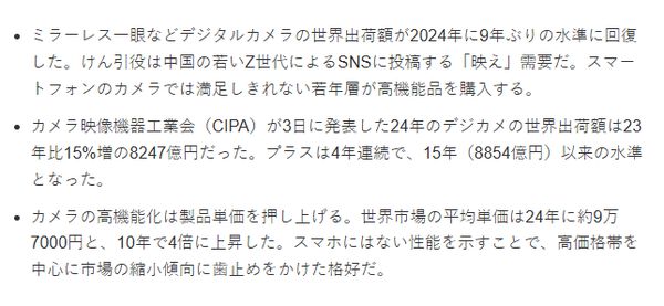 2024年全球相机出货量达近9年新高原因竟在中国年轻人(图2)